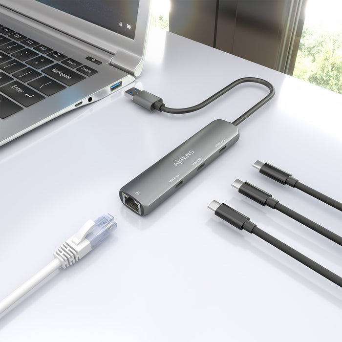 EAN 8435739903995 - AISENS ASUC-4P037-GR base para portátil y replicador de puertos Alámbrico USB 3.2 Gen 1 (3.1 Gen 1) Type- imagen 6