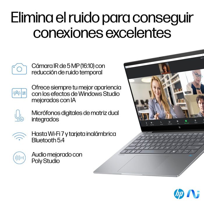 EAN 0198701252214 - HP OmniBook X 14-fe0008ns Copilot+ PC Qualcomm Snapdragon X1E-78-100 Portátil 35,6 cm (14") Pantalla táct imagen 7