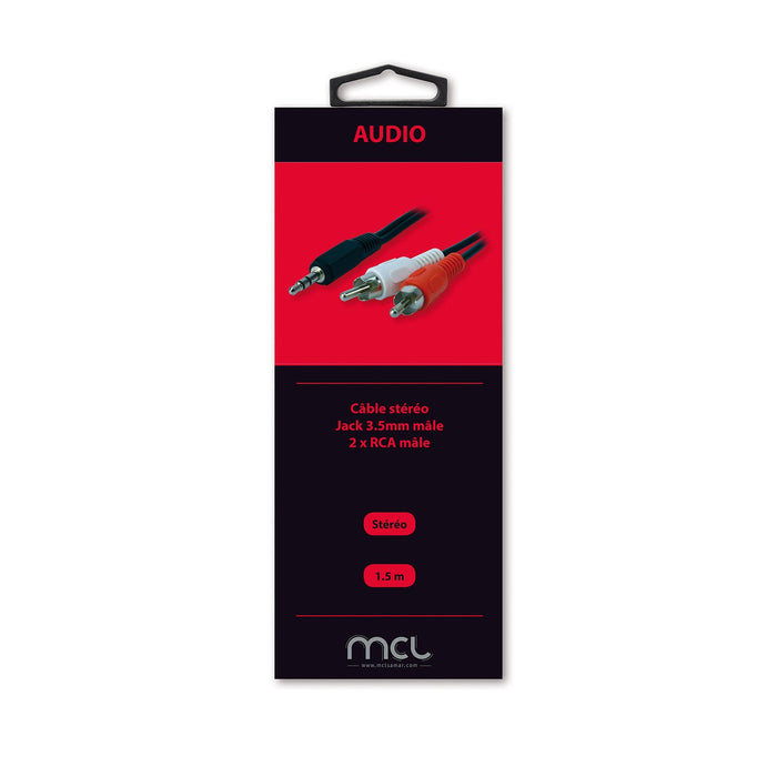 EAN 3700224721954 - MCL MC720GE-1.5M cable de audio 1,5 m 3,5mm 2 x RCA Negro, Rojo, Blanco imagen 2
