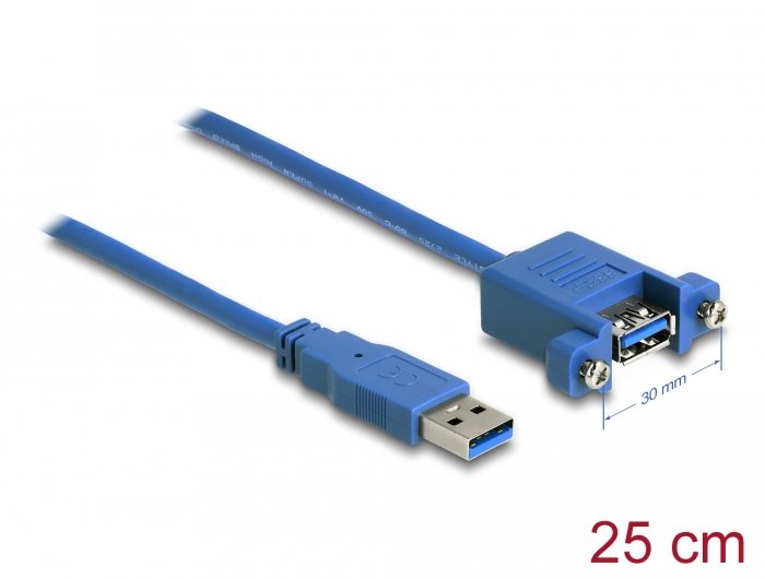 EAN 4043619869947 - DeLOCK 86994 cable USB USB 3.2 Gen 1 (3.1 Gen 1) 0,25 m USB A Azul imagen 2