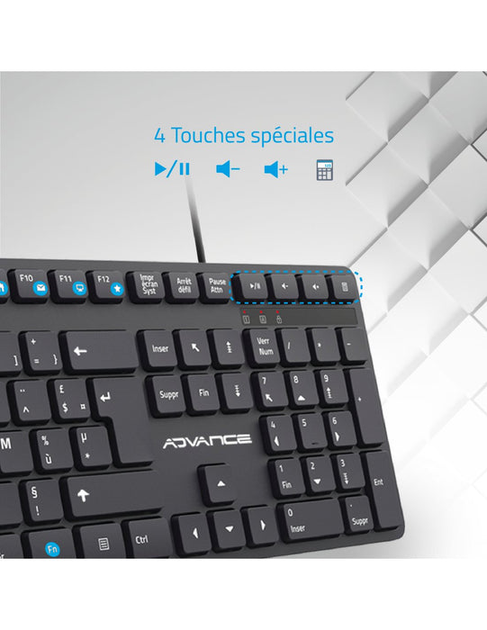 EAN 3700104455382 - Advance Tapes WORKMATE teclado Hogar / Oficina USB AZERTY Negro imagen 5