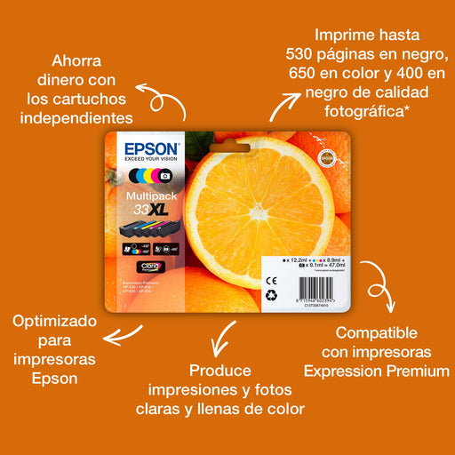 EAN 8715946626222 - Epson Oranges C13T33434012 cartucho de tinta 1 pieza(s) Original Rendimiento estándar imagen 2