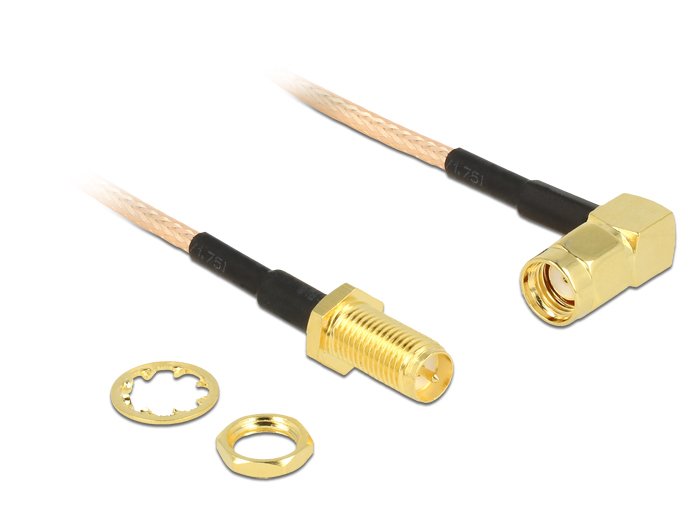 EAN 4043619894314 - DeLOCK 0.16m, 2xRP-SMA cable coaxial RG-316 0,16 m RP-SMA Negro, Oro, Transparente imagen 1