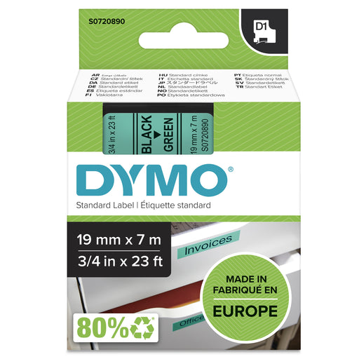 EAN 5411313452199 - DYMO D1 Standard - Black on Green - 19mm cinta para impresora de etiquetas Negro sobre verde imagen 1