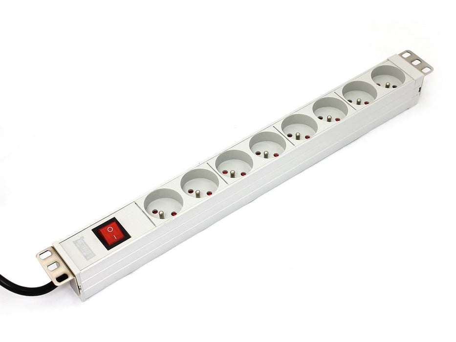 EAN 5907772590461 - Digitus A-19-STRIP-2-IMP unidad de distribución de energía (PDU) 8 salidas AC 1U Blanco imagen 1