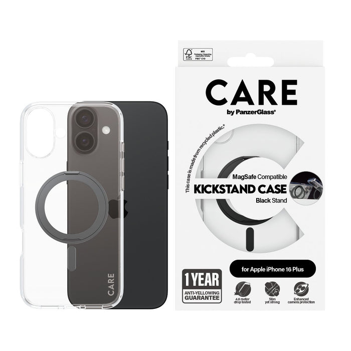 EAN 5715685003844 - PanzerGlass CARE™ by ® Case Transparent w. Black Kickstand & MagSafe iPhone 16 Plus funda para teléfono m imagen 2