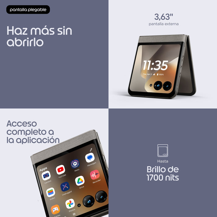 EAN 840493609843 - Motorola razr 70 17,5 cm (6.9") SIM doble Android 16.0 5G USB Tipo C 8 GB 256 GB 4800 mAh Color piedra imagen 16