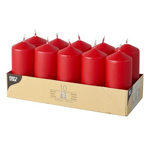 EAN 4002911179185 - Papstar 17918 vela Cilindro Rojo 10 pieza(s) imagen 1