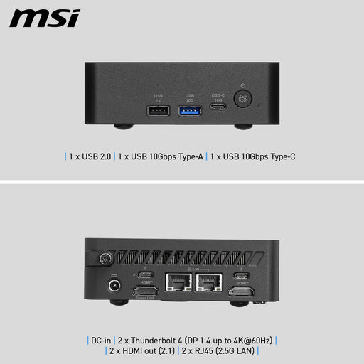 EAN 4711377431194 - MSI Cubi NUC AI+ 3MG-004BEU USFF Negro 355 Intel® SoC FCBGA2540 4,7 GHz Altavoces incorporados imagen 2