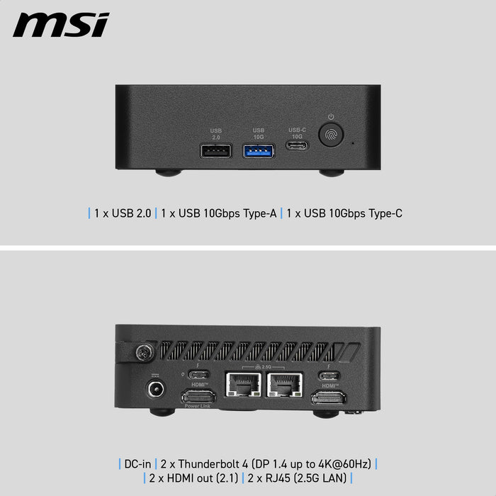 EAN 4711377431200 - MSI Cubi NUC AI+ 3MG-005BEU USFF Negro 322 Intel® SoC FCBGA2540 4,4 GHz Altavoces incorporados imagen 2