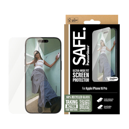 EAN 5715685002625 - PanzerGlass SAFE. by ® Screen Protector iPhone 16 Pro | Ultra-Wide Fit Protector de pantalla Apple 1 piez imagen 2