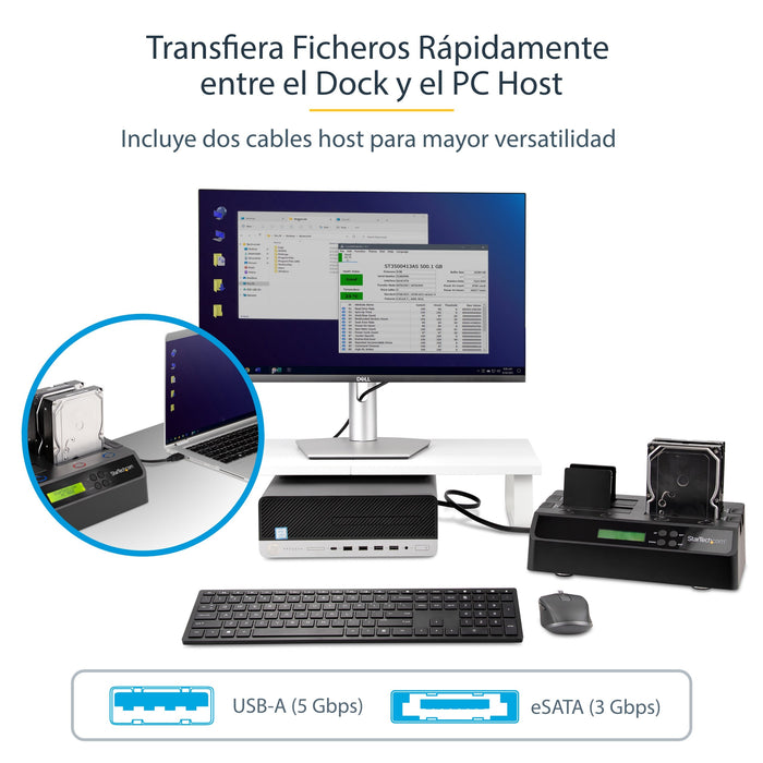 EAN 0065030843881 - StarTech.com SATDOCK4U3RE duplicador de datos y soporte Duplicador de HDD (discos duros) Negro 3 copias imagen 9