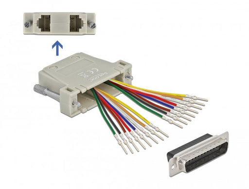 EAN 4043619668335 - DeLOCK 66833 cambiador de género para cable D-Sub 25pin 2x RJ-45 imagen 1