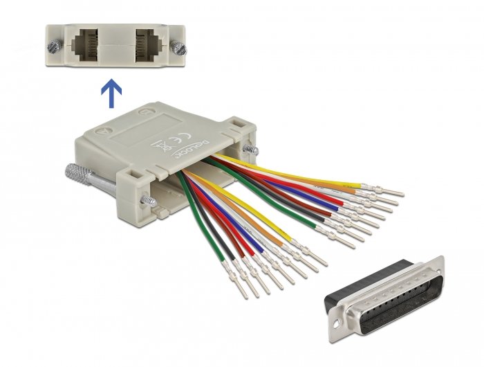 EAN 4043619668335 - DeLOCK 66833 cambiador de género para cable D-Sub 25pin 2x RJ-45 imagen 1
