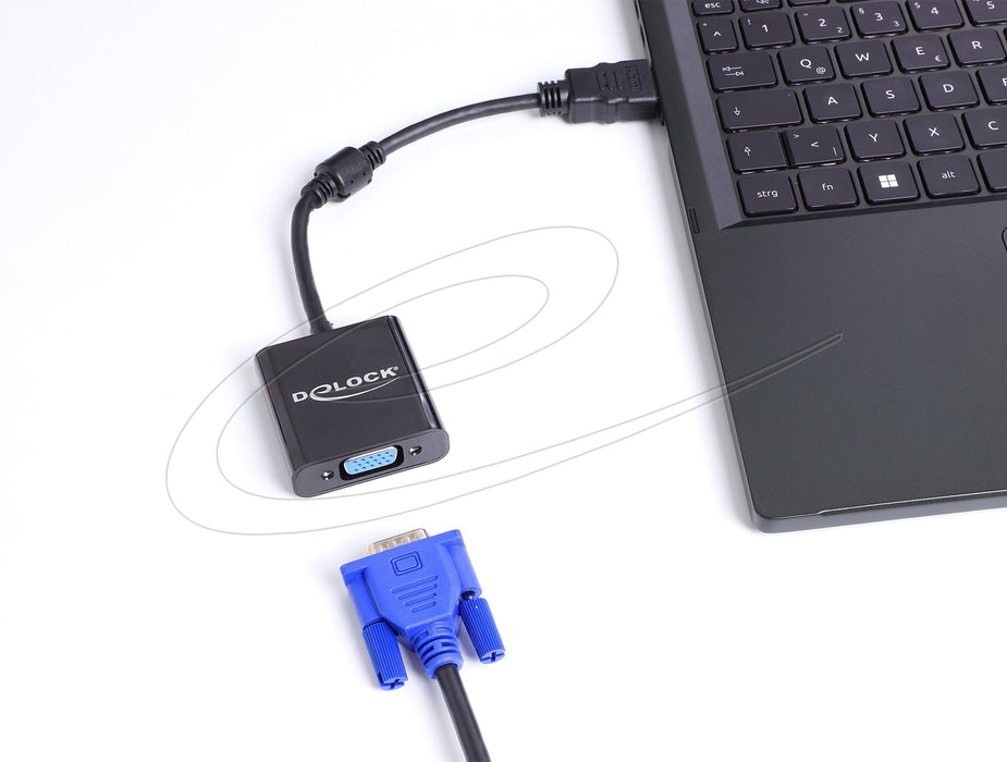 EAN 4043619610778 - DeLOCK 61077 adaptador de cable de vídeo 0,15 m HDMI tipo A (Estándar) VGA (D-Sub) Negro imagen 2