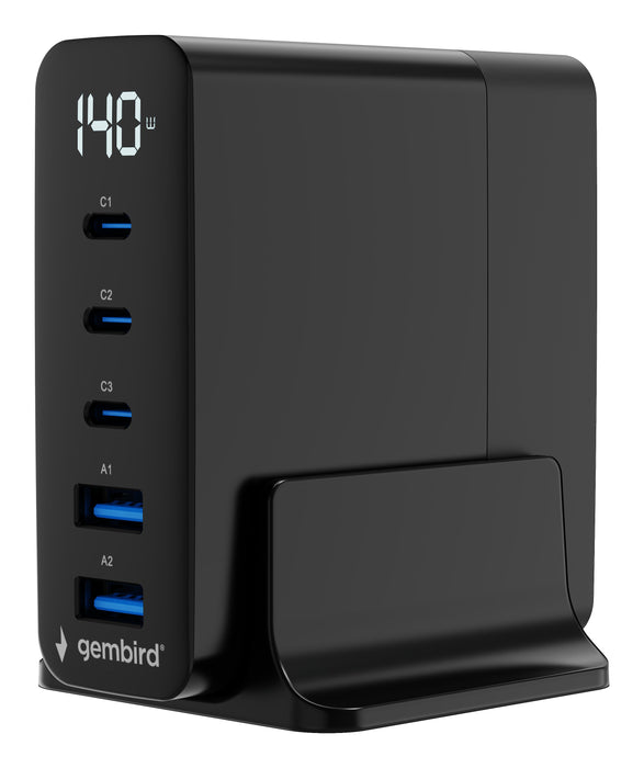 EAN 8716309138123 - Gembird TA-UC-2A3C-PD140-01-BK cargador de dispositivo móvil Smartphone, Tableta, Portátil Negro Corrient imagen 1