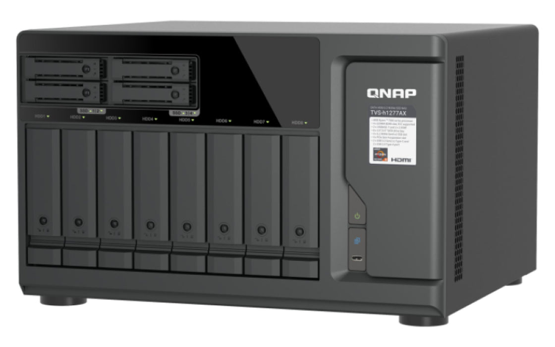EAN 4711103091722 - QNAP TVS-H1277AX NAS Torre AMD Ryzen™ 5 16 GB DDR5 QNAP QTS Negro imagen 6