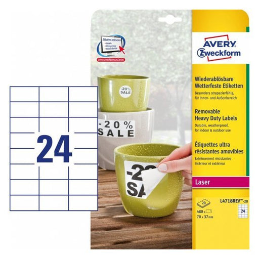 EAN 4004182049792 - Avery L4718REV-20 etiqueta de impresora Blanco Etiqueta para impresora autoadhesiva imagen 1