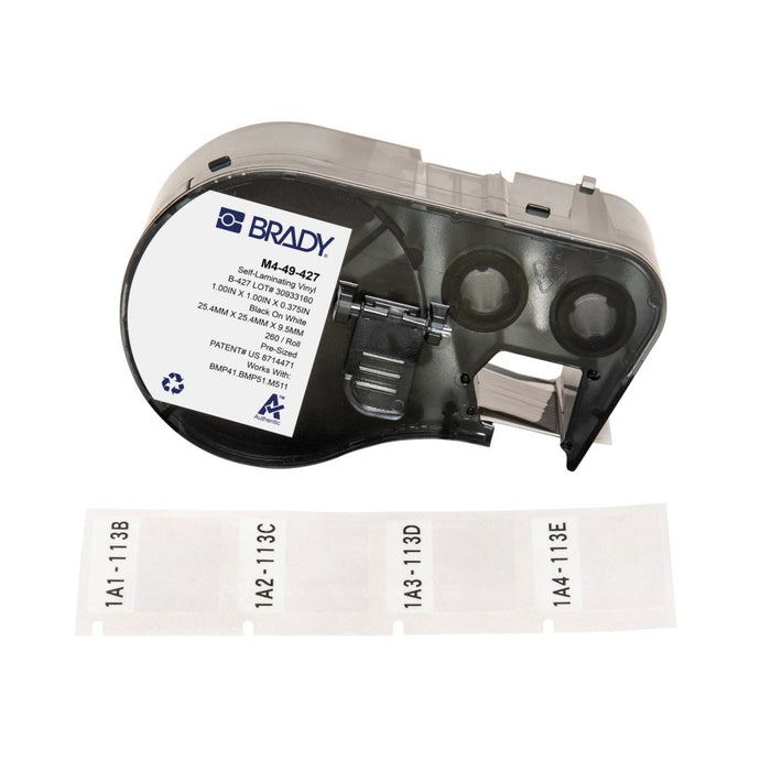 EAN 0888434591772 - Brady M4-49-427 etiqueta de impresora Negro, Blanco Etiqueta para impresora autoadhesiva imagen 1