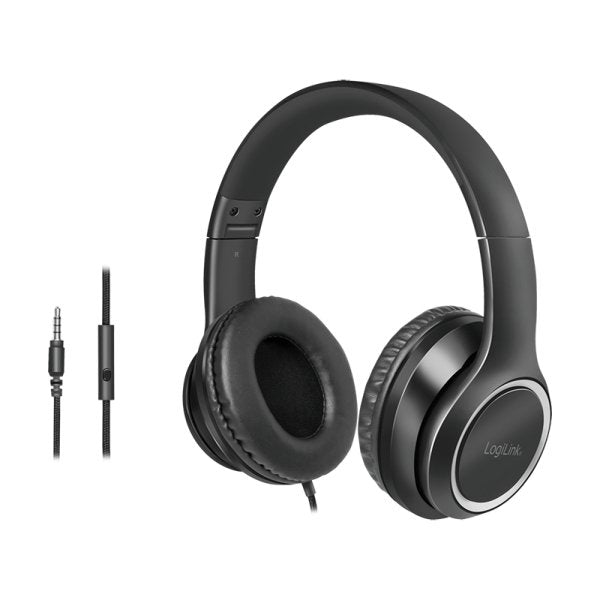 EAN 4052792063097 - LogiLink HS0053 auricular y casco Auriculares Alámbrico Diadema Llamadas/Música Negro, Plata imagen 3