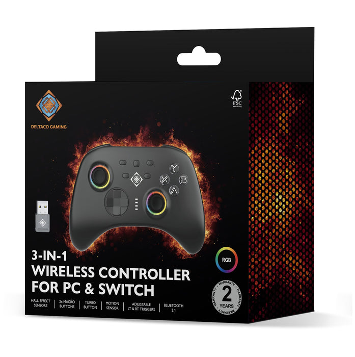 EAN 7333048067067 - Deltaco Gaming GAM-184 mando y volante Negro Bluetooth/USB Joystick/Palanca de control lateral + cuadrant imagen 10