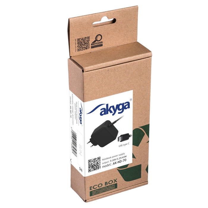 EAN 5901720135827 - Akyga AK-ND-70 adaptador e inversor de corriente Interior 65 W Negro imagen 3