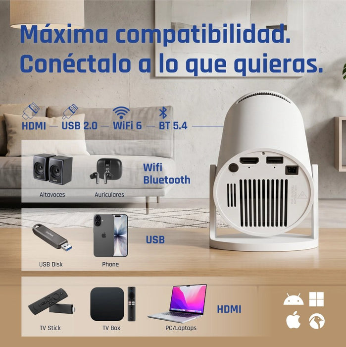 EAN 2521052419063 - iggual IGG318973+IGG318126 videoproyector 120 lúmenes ANSI 720p (1280x720) Blanco imagen 9