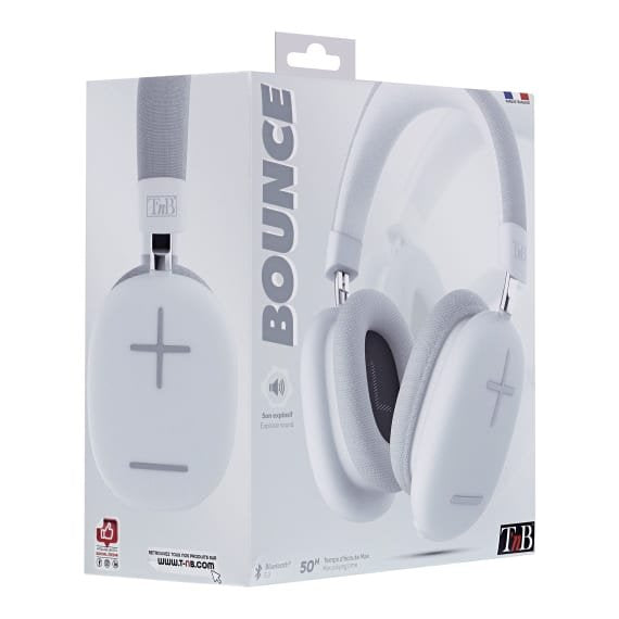 EAN 3303170115480 - T'nB CBBOUNCEWH auricular y casco Auriculares Inalámbrico y alámbrico Diadema Bluetooth Blanco imagen 4