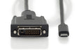 EAN 4016032451358 - Digitus AK-300332-020-S adaptador de cable de vídeo 2 m USB Tipo C DVI-D Negro imagen 5