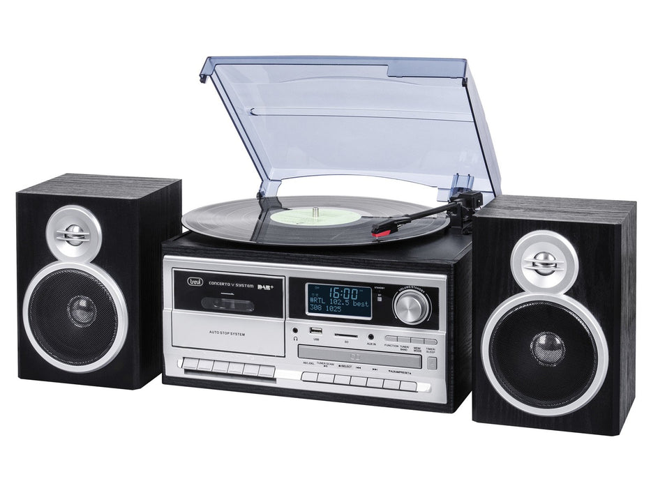 EAN 8011000025841 - Trevi TT 1072 Tocadiscos de tracción directa Negro, Plata Semiautomático imagen 1