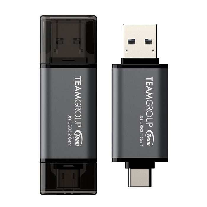 EAN 4711430803739 - Team Group X1 USB 3.2 Gen1 unidad flash USB 64 GB USB Type-A / USB Type-C 3.2 Gen 1 (3.1 Gen 1) Negro, Gr imagen 1