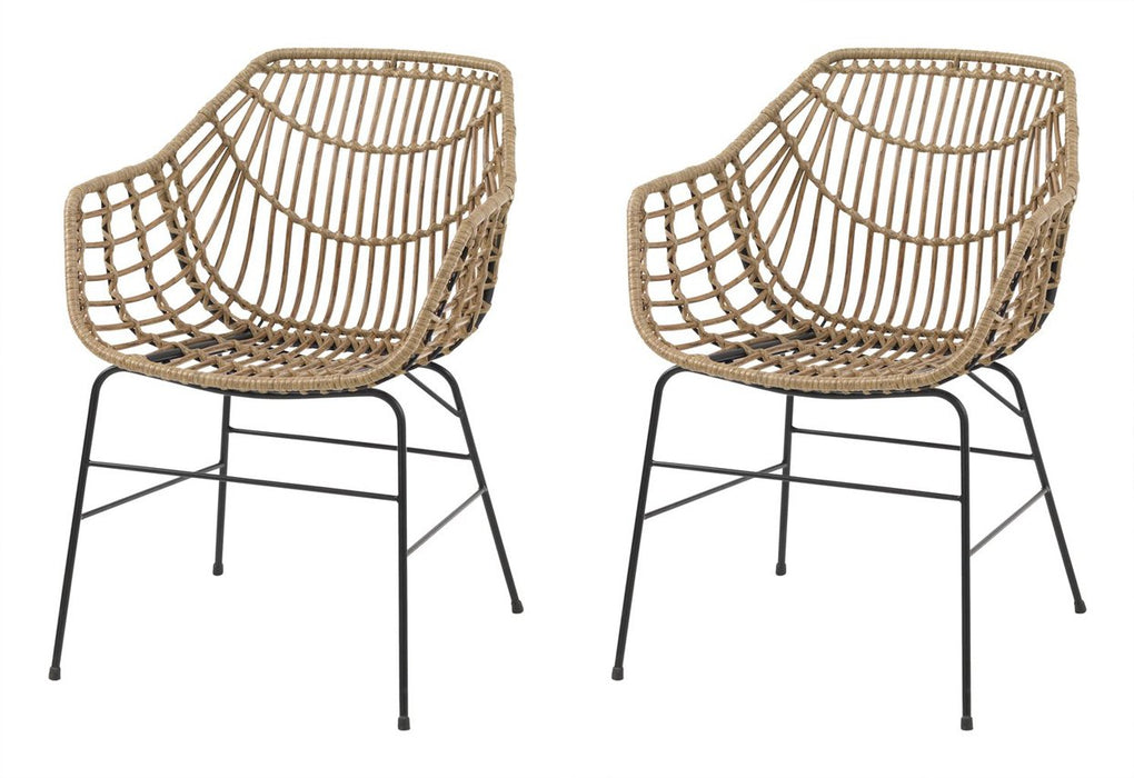 EAN 5712110030987 - Jysk Krzesło ILDERHUSE naturalny ( 2 sztuki) silla de jardín Salón Asiento duro Respaldo duro Polirratán  imagen 2