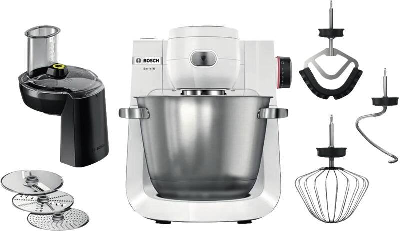 EAN 4242005424979 - Bosch Serie 6 MUMS6EW13D robot de cocina 1600 W 5,5 L Negro, Acero inoxidable, Blanco imagen 1