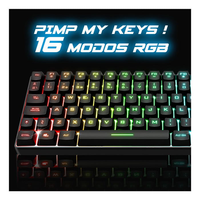 EAN 3700104455238 - Spirit of Gamer CLA-EK70ES teclado Juego RF inalámbrica + USB QWERTY Español Negro imagen 13