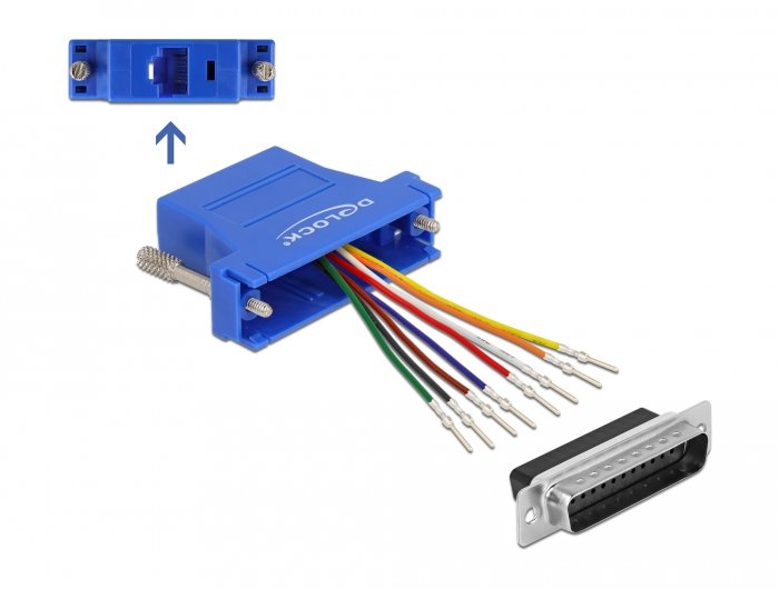 EAN 4043619666485 - DeLOCK 66648 cambiador de género para cable D-Sub 25 pin RJ45 jack imagen 1