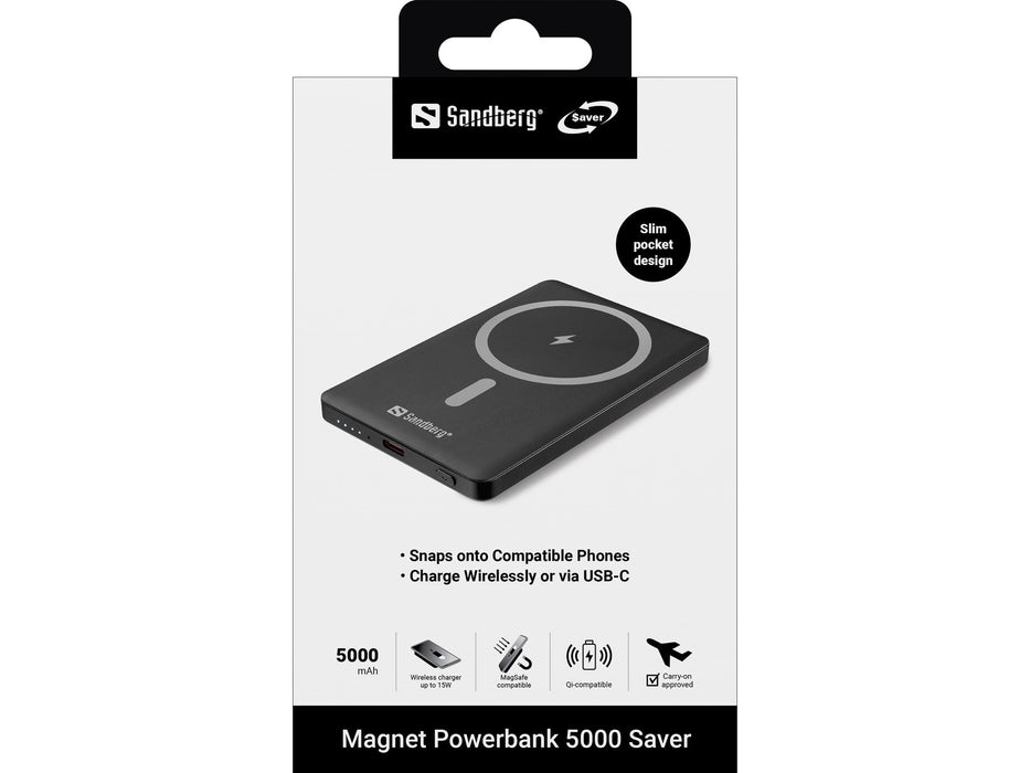 EAN 5705730320965 - Sandberg 320-96 batería externa Litio 5000 mAh Cargador inalámbrico Negro imagen 4