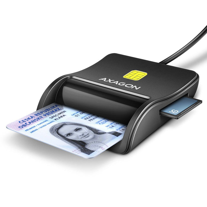 EAN 8595247906922 - Axagon CRE-SM3SD USB Smart card & SD/microSD/SIM Flat lector de tarjeta inteligente Interior USB 2.0 Negr imagen 1