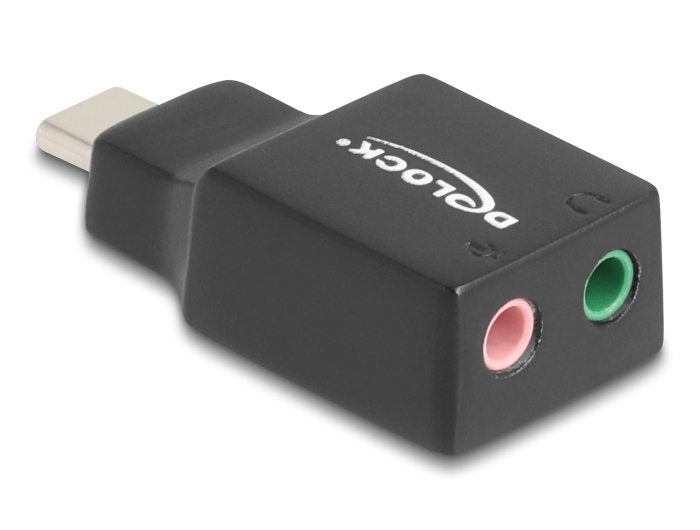 EAN 4043619671281 - DeLOCK 67128 cambiador de género para cable 1 x USB 2.0 C 2 x 3.5 mm Negro imagen 1