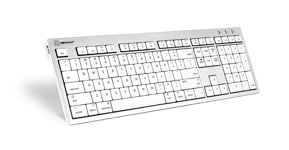 EAN 5707795015220 - Logickeyboard SKB-CWMU-UK teclado Oficina USB QWERTY Inglés del Reino Unido Plata, Blanco imagen 1