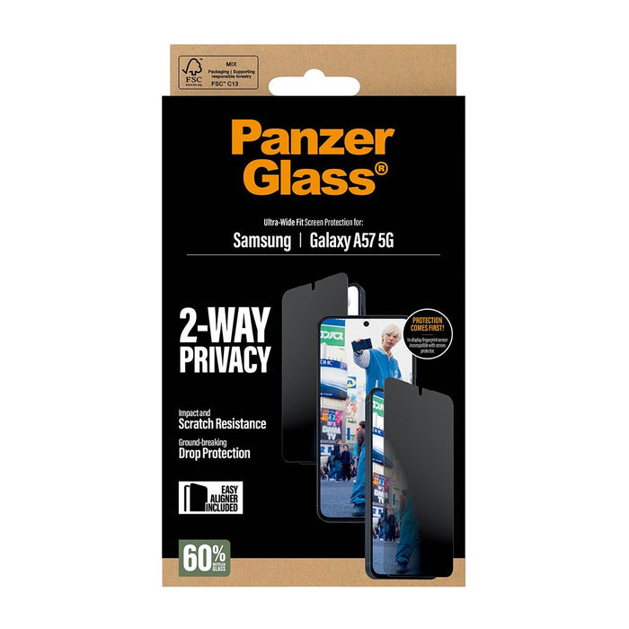 EAN 5715685034008 - PanzerGlass Privacy Screen Protector UWF - Clear - Samsung Galaxy A57 5G Protector de pantalla imagen 2