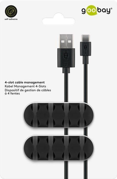 EAN 4040849704062 - Goobay 70406 organizador de cables Universal Soporte para cables Negro 2 pieza(s) imagen 7