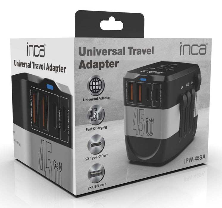 EAN 8681949016509 - Inca IPW-45SA adaptador de enchufe eléctrico Universal Negro imagen 4