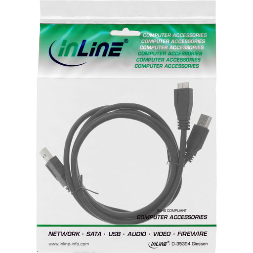 EAN 4043718215782 - InLine 35415Y cable USB USB 3.2 Gen 1 (3.1 Gen 1) 1,5 m Micro-USB B 2 x USB A Negro imagen 2