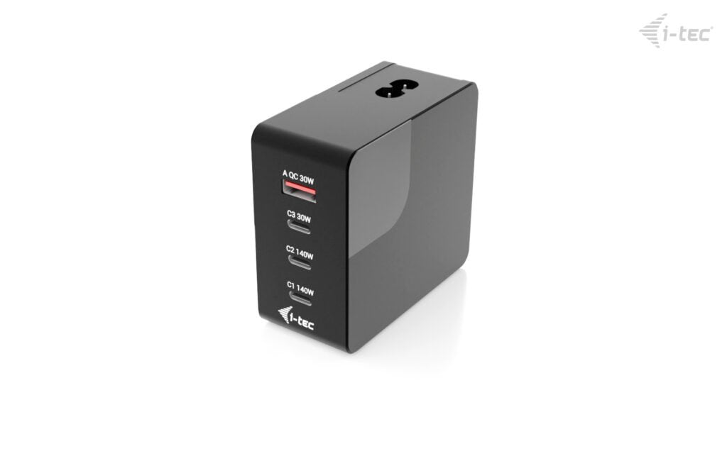 EAN 8595611708015 - i-tec CHARGER-INTG140W cargador de dispositivo móvil Universal Negro Corriente alterna Carga rápida Inter imagen 3