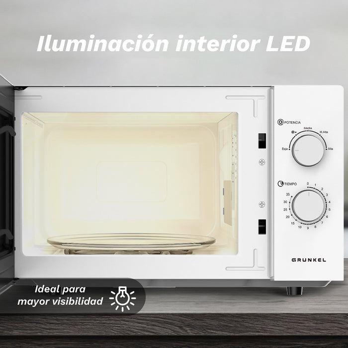 EAN 8426156019154 - Grunkel MW-25EASY microondas Blanco Solo microondas Encimera 25 L 850 W imagen 3