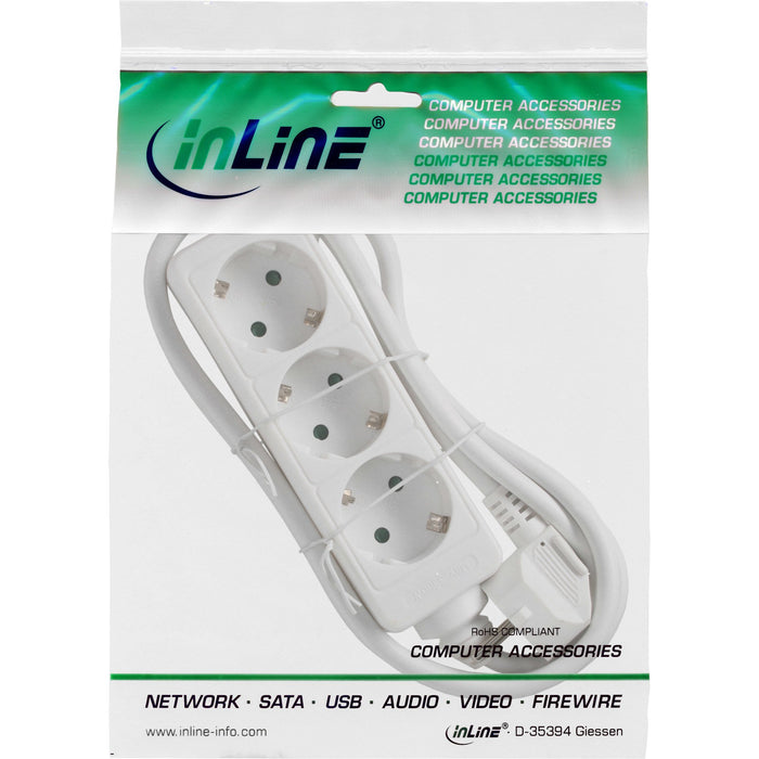 EAN 4043718168729 - InLine 16433W base múltiple 3 m 3 salidas AC Blanco imagen 2