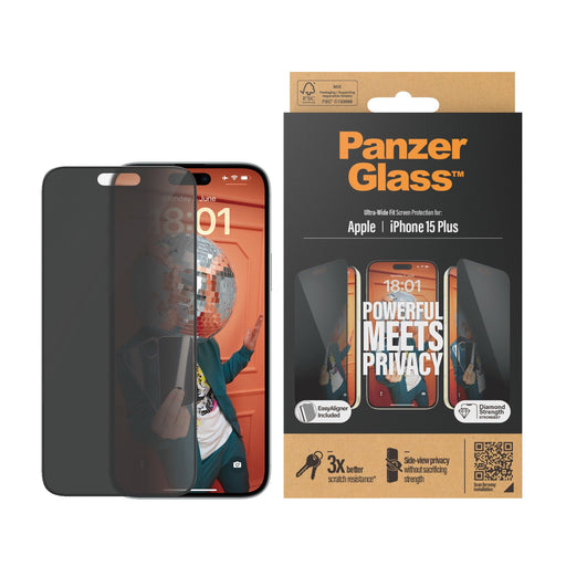 EAN 5711724128110 - PanzerGlass ® Privacy Screen Protector iPhone 15 Plus | Ultra-Wide Fit w. EasyAligner Protector de pantal imagen 2