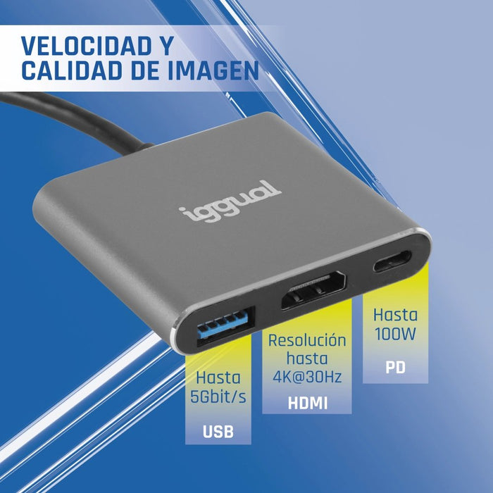 EAN 8435364318461 - iggual IGG318461 base para portátil y replicador de puertos USB 3.2 Gen 1 (3.1 Gen 1) Type-C Negro imagen 6