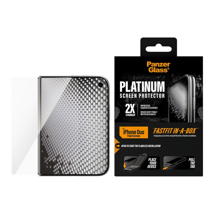 EAN 5715685044700 - PanzerGlass ® Platinum Front Screen Protector iPhone Duo | FRAME FIT w. FASTFIT IN-A-BOX Protector de pan imagen 2