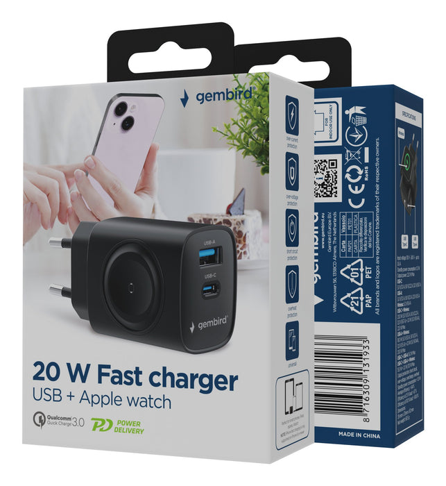 EAN 8716309131933 - Gembird TA-UC-PDQCW20-01-BK cargador de dispositivo móvil Universal Negro Corriente alterna Carga rápida  imagen 5